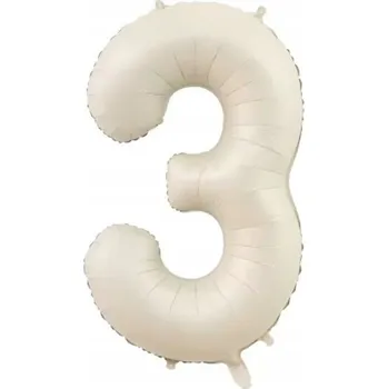 Balónek Číslice "3" krémová 40" - fóliový balónek