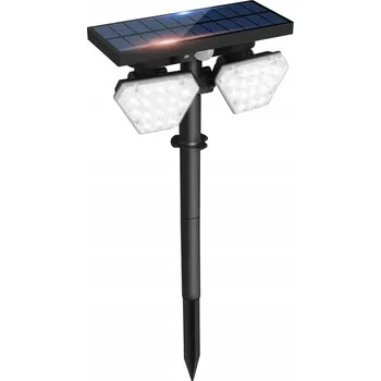 Venkovní osvětlení Solární lampa LED zahradní 2x4W s pohybovým a soumrakovým senzorem 6000K IP65