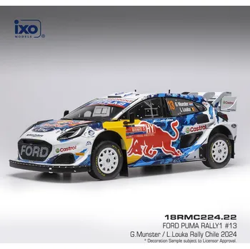 autíčko Ford Puma Rally1 - Rally Chile 2024 #13 Munster - Louka 1:18 IXO
