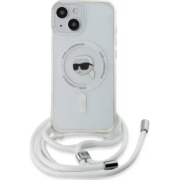 Karl Lagerfeld IML Crossbody Karl Head Magsafe Zadní Kryt pro iPhone 15/Pro/Pro Max Průhledný Typ: iPhone 15 Pro