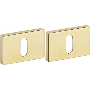 Dveřní kování Obdélníková rozeta FIT klíč zlatá PVD VDS