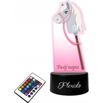 Lampička LAMPIČKA na SKLE UV Sport Hobby Horse Koník Na Tyči LED + DÁLKOVÝ OVLADAČ 16 BAREV