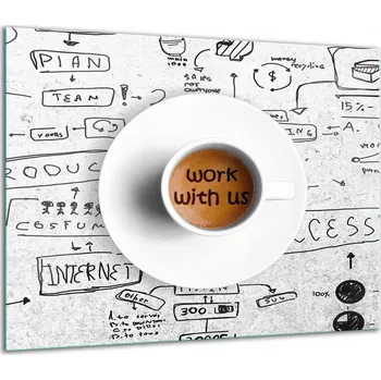 Obraz SKLENĚNÁ OCHRANNÁ DESKA NA SPORÁK 60x52 KÁVA