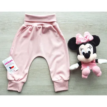 AMÁLKA Bavlněné rostoucí kalhoty, pudrově růžové Velikost: 68