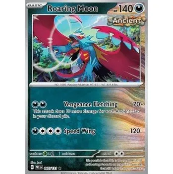 Karetní hra Pokémon PRE 065/131 Roaring Moon - Prismatic Evolutions Stav: Near Mint, Verze: HOLO
