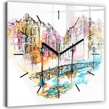 Hodiny Nástěnné hodiny Wallfluent oranžové 30 cm