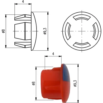 Značení na páčku, Červená/Modrá SD0161-1, RAV Slezák Barva: Červená/Modrá, Rozměr: ⌀ 8mm