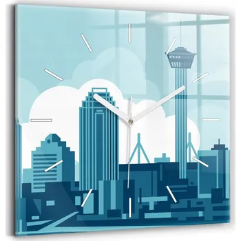 Hodiny Nástěnné hodiny Wallfluent modré 30 cm