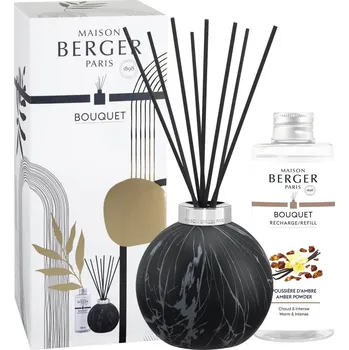 Aroma difuzér MAISON BERGER PARIS Maison Berger – Vonný difuzér Mramor s vůní Amber Powder, Černý, 180 ml