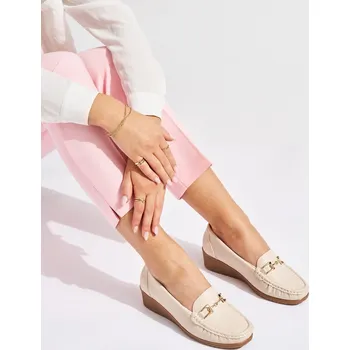 Dámské mokasíny Světle béžové dámské mokasíny s přezkou Z12-XX7919-03BE Velikost: 37