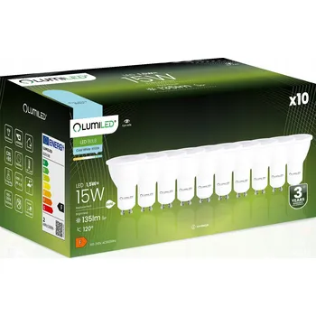 Žárovka 10x LED Žárovka GU10 Reflektor 1,5W = 15W 135lm 6500K Studená Bílá 120° LUMILED
