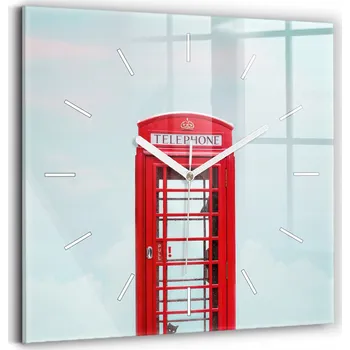 Hodiny Skleněné hodiny tvrzené tiché do loftu nástěnné Telefonní budka