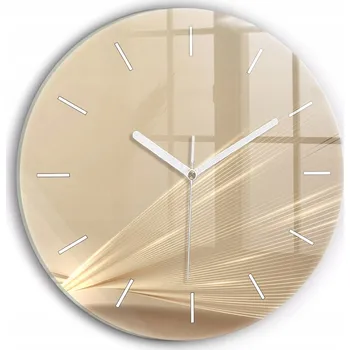 Hodiny Moderní skleněné nástěnné hodiny s potiskem Abstraktní světlo průměr 30 cm