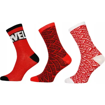 Pánské ponožky Sun City Marvel VH3541 ponožky 3 Pack Mix Red