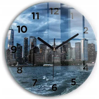 Hodiny Dekorativní nástěnné hodiny s krásnou grafikou Panorama York kulatý průměr 30 cm