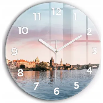 Hodiny Nástěnné hodiny Wallfluent, odstíny růžové, 60 cm