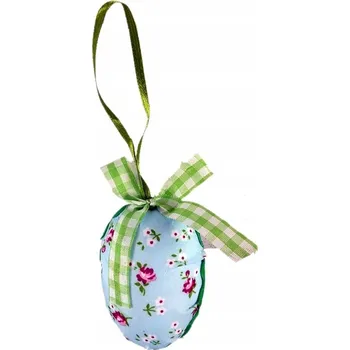 Velikonoční dekorace Velikonoční kraslice, 8 cm, závěsná, se stuhou, potažená látkou.