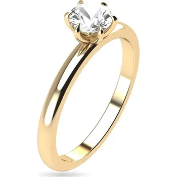 Prsten Obruč ze žlutého zlata solitaire pro 0,5ct diamant Molly, 14K CSTM4-050 + dárkové balení LUXUS zdarma