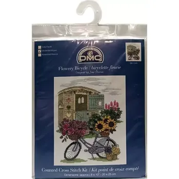 Vyšívací vzor Sada na vyšívání BK1549 Květinový bicykl (Vyšívání Flovery Bicycle)