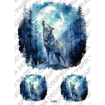 Umělecký papír Rýžový a soft papír na decoupage - Zimní krajina - KB0479 Materiál: Soft, Rozměr: A4