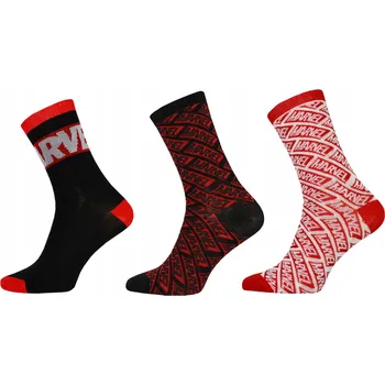 Pánské ponožky Sun City Marvel VH3541 ponožky 3 Pack Mix Black/Red