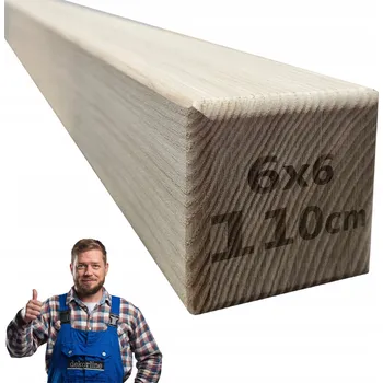 Zábradlí Jasanový hranol 6x6 cm, délka 110 cm - madlo na schodiště, sloupek 60 x 60 mm