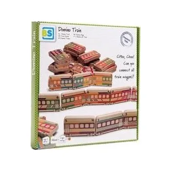 Desková hra BS Toys, drewniane domino Pociągi ( 5 sposobów łączenia) (gra dr