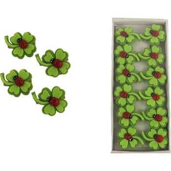 Kolíček čtyřlístek s beruškou, 12 kusů