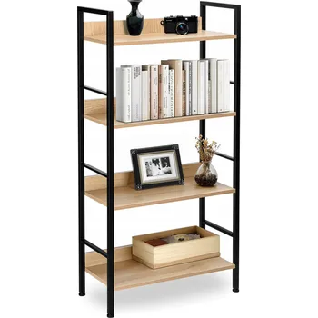 Knihovna Regál LoftInspired 60 cm x 124 cm x 28 cm černý, světlý dub