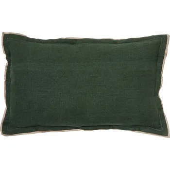 Povlak na dekorativní polštářek Béžovo-zelený lněný povlak na polštář Kave Home Sagi 30 x 50 cm