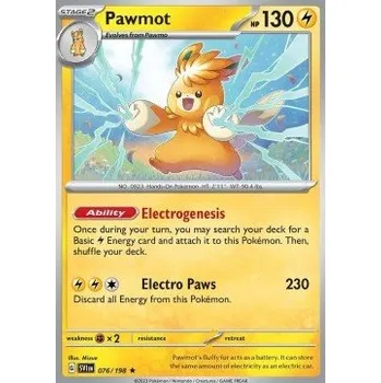 Volný čas Pokémon SV1en 076/198 Pawmot - Scarlet & Violet Stav: Near Mint, Verze: REVERSE HOLO