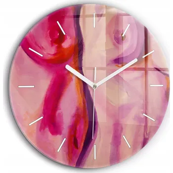 Hodiny Moderní skleněné nástěnné hodiny Malířství Ženy, bílé ručičky, průměr 60 cm