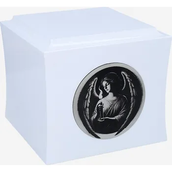 Smuteční dekorace Kremační urna na popel s andělem - Pamětní urna s gravírovaným andělem