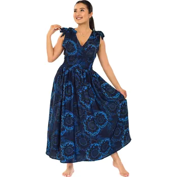Dámské šaty Himalife Šaty se širokými ramínky Paina - tmavě modrá Velikost: 4XL/5XL - Móda pro plnoštíhlé, Oblečení nadměrné velikosti