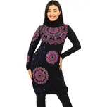 Himalife Balonová šatomikina s rolákem Zaira - černá s růžovou Velikost: 4XL - Móda pro plnoštíhlé, Oblečení nadměrné velikosti