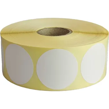 Samolepící etiketa Etikety 50x50mm, vellum, bílá, D40, 2000 ks na roli, kruh