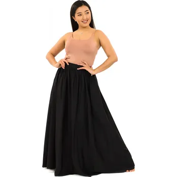 Dámská sukně Himalife Maxi sukně s kapsami Plain - černá Velikost: XXL/3XL - Móda pro plnoštíhlé, Oblečení nadměrné velikosti