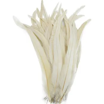 Kohoutí peří barvené 15-30 cm, barva krémová II.JAKOST