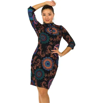 Dámské šaty Himalife Košilové šaty Karina - černá s oranžovou Velikost: 3XL - Móda pro plnoštíhlé, Oblečení nadměrné velikosti