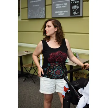 Dámské tričko Himalife Tílko Haleiwa - černá s barvami Velikost: 4XL - Móda pro plnoštíhlé, Oblečení nadměrné velikosti