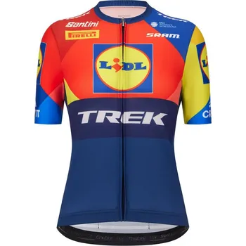 cyklistický dres Santini Lidl Trek W Jersey 2025 tmavě modrá/žlutá M