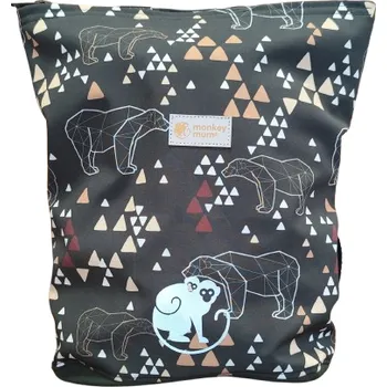 Dětský batoh Dětský softshellový batůžek Monkey Mum® - Origami medvěd - Tmavě zelený Velký (3-6 let)