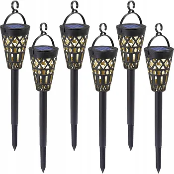 Venkovní osvětlení 6x Solární lampa LED Zahradní lucerna zapichovací sloupek lampička ažurová