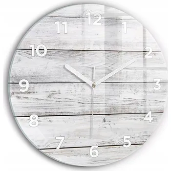 Hodiny Minimalistické Skleněné Nástěnné Hodiny s S Potiskem Malovaná prkna průměr 30 cm
