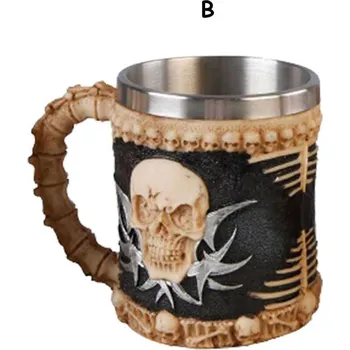 Hrneček nerez s uchem design lebky 9 x 11 cm varianta D Varianta: B