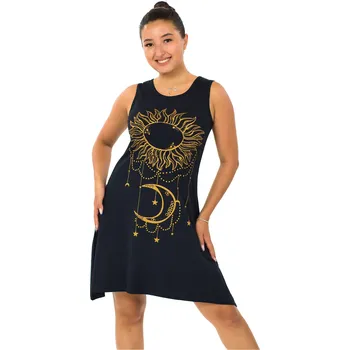 Dámské šaty Himalife Šaty Sun - černá se zlatou Velikost: L