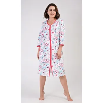 Dámské šaty Dámské domácí šaty s tříčtvrtečním rukávem Elen - lososová - XL