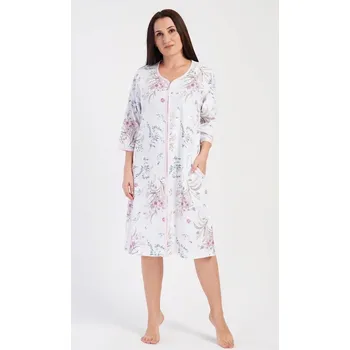 Dámské šaty Dámské domácí šaty s tříčtvrtečním rukávem Margot - bílá - 4XL