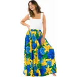 Himalife Maxi sukně s kapsami Esmara - modrá se žlutou Velikost: S/M