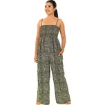 Himalife Kalhotový overal s kapsami Shanti - černá s béžovou Velikost: XXL/3XL - Móda pro plnoštíhlé, Oblečení nadměrné velikosti